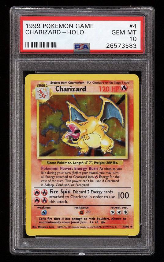 PSA 10 Charizard kortelė